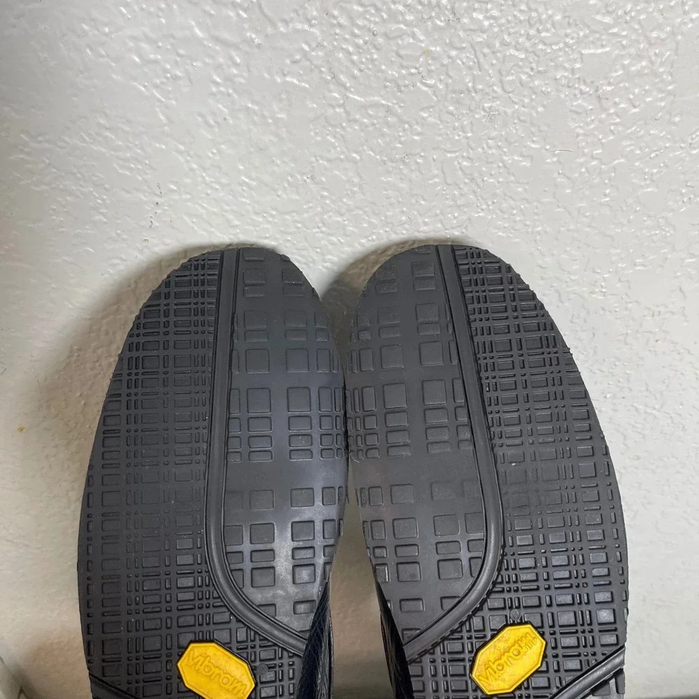 TODS Men's Black Leather Gancini Buckle Loafers Casual Shoes‎ Vibram Size 10 D